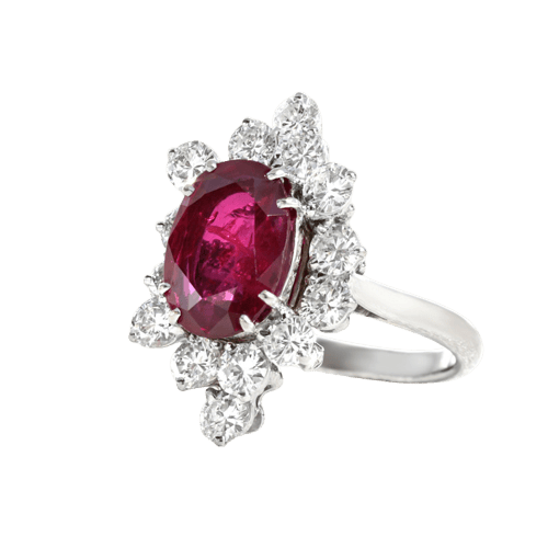 Bague 50 Bague en or blanc avec rubis de Birmanie et diamants 58 Facettes OC-61600017