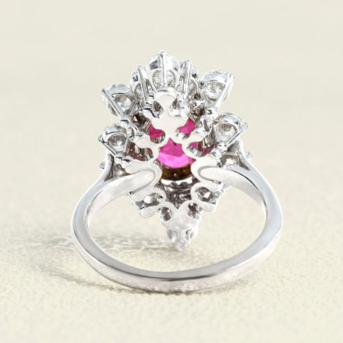 Bague 50 Bague en or gris, rubis de Birmanie et diamants 58 Facettes OC-61600017