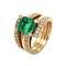 Bague 53 Bague triple en or jaune, émeraude de Colombie et diamants 58 Facettes OC-61300087