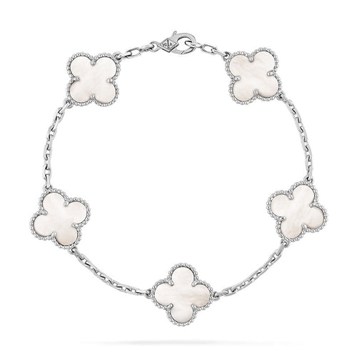 Bracelet Van Cleef & Arpels Alhambra - Bracelet en or blanc et nacre 58 Facettes OC-62000270