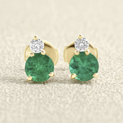 Boucles d'oreilles Boucles d'oreilles en or jaune, émeraudes et diamants 58 Facettes OC-66300077