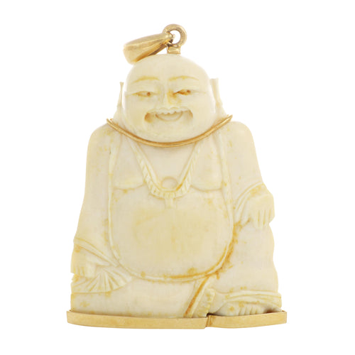 Pendentif Pendentif Bouddha Ivoire et Monture Or Jaune 58 Facettes OC-64700205