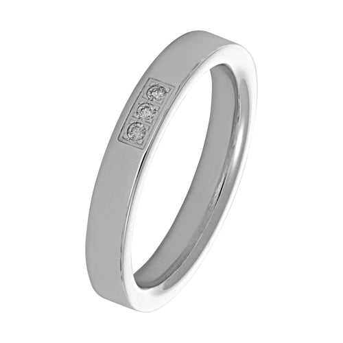 Bague 48 Alliance - Bague en or gris et diamants 58 Facettes 61E00492