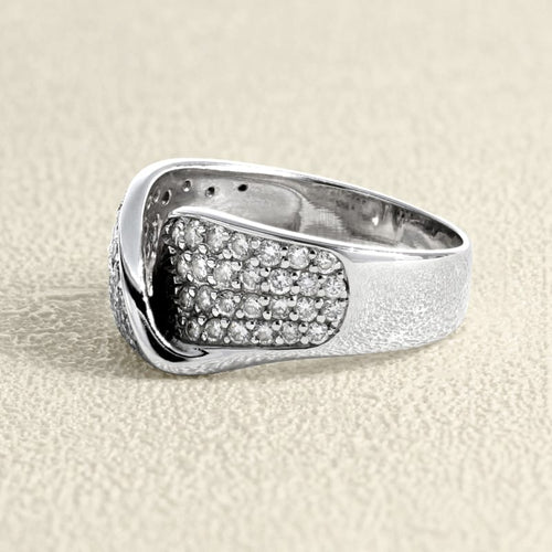 Bague 58 Bague en or gris 750 et diamants 58 Facettes 61E00491