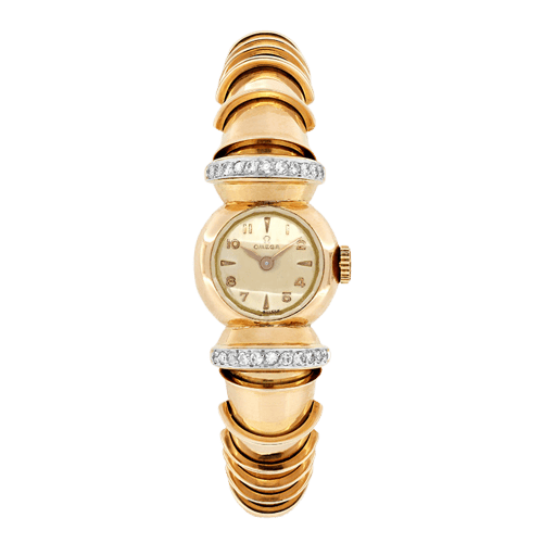 Montre Omega - Montre vintage en or rose et diamant 58 Facettes 68801794