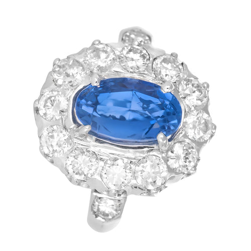 Bague 51 Pompadour - Bague en or gris saphir et diamants 58 Facettes 61100164