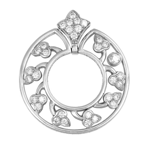 Pendentif Pendentif rond en or gris et diamants 58 Facettes 64700195