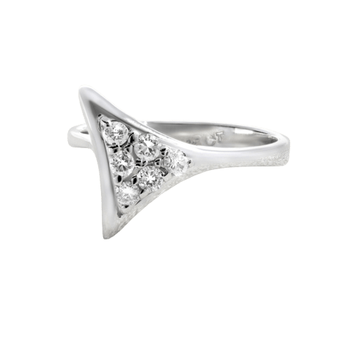 Bague 55 Bague triangle en or gris et diamants 58 Facettes 61E00486