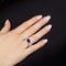 Ring i hvitt gull, safir og diamanter 