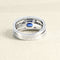 Ring i hvitt gull, safir og diamanter 