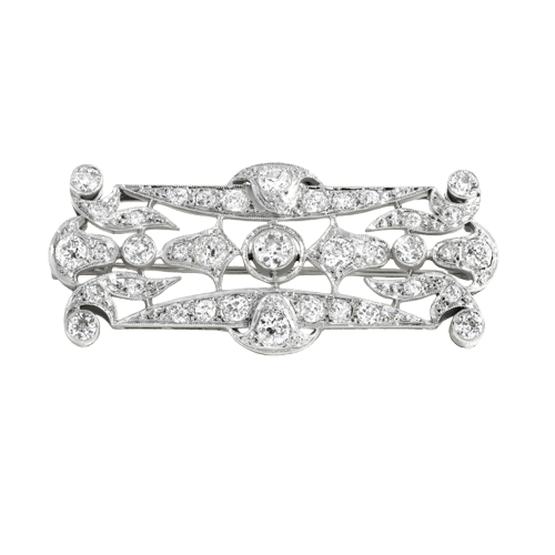 Broche Broche plaque en platine et diamants 58 Facettes 65000072
