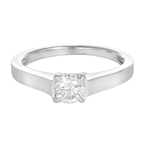 Bague 53 Solitaire - Bague en or blanc et diamants 58 Facettes 61000368