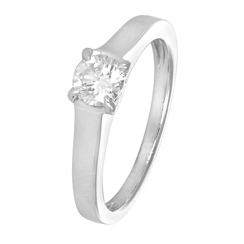 Bague 53 Solitaire - Bague en or blanc et diamants 58 Facettes 61000368