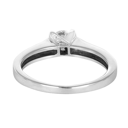 Bague 53 Solitaire - Bague en or blanc et diamants 58 Facettes 61000368