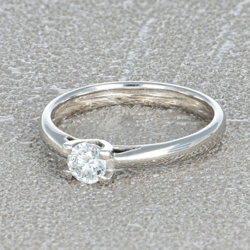 Bague 49 Solitaire - Bague en or gris et diamants 58 Facettes 61000263