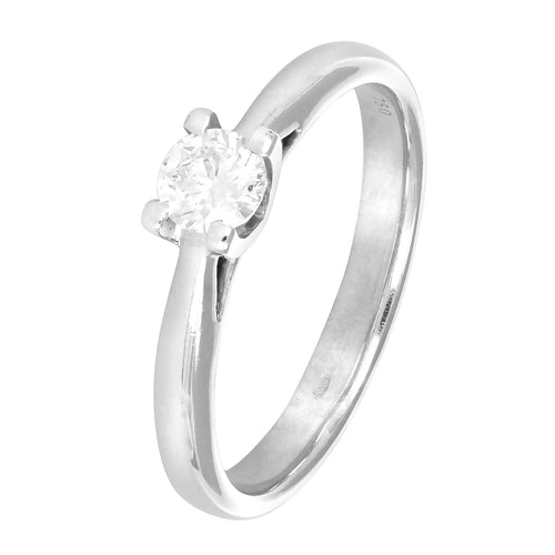 Bague 49 Solitaire - Bague en or gris et diamants 58 Facettes 61000263