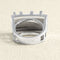 Bague 53 Tom Gerard - Bague en or gris 18 carats, galuchat et diamants 58 Facettes 61E00220