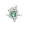 Bague 52 Bague en or gris avec émeraude de Colombie et diamants 58 Facettes 61300065