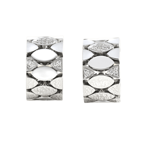 Boucles d'oreilles Boucles d'oreilles en or gris et diamants 58 Facettes 66000104