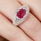 Bague 53 Bague en or blanc, rubis et diamants 58 Facettes 61200005