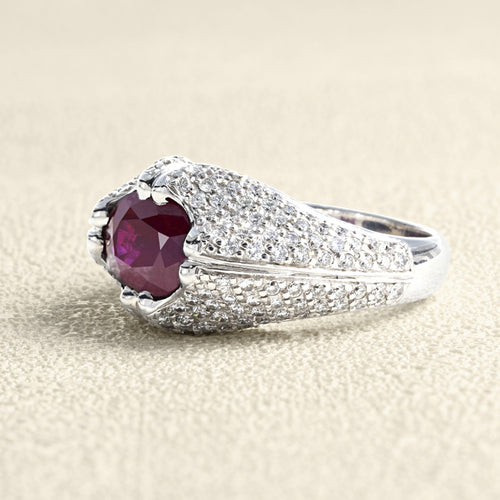 Bague 53 Bague en or blanc, rubis et diamants 58 Facettes 61200005