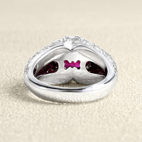 Bague 53 Bague en or blanc, rubis et diamants 58 Facettes 61200005