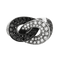 Bague 54 Bague en or gris et diamants blancs et noirs 58 Facettes 61E00437