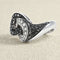 Bague 54 Bague en or gris avec diamants blancs et noirs 58 Facettes 61E00437
