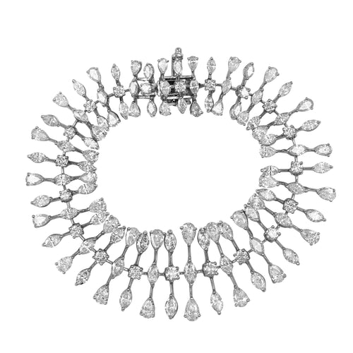 Bracelet Bracelet rivière - Bracelet en or gris et diamants 58 Facettes 62100095