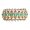 Bracelet Bracelet 1940 en or jaune, émeraudes de Colombie, diamants et rubis 58 Facettes 62800060