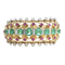 Bracelet 1940 Yellow Gold, Colombian Emeralds, Diamonds and Rubies
