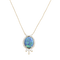 Pendentif Pendentif en or jaune avec opale bleue d’Australie et diamants 58 Facettes 64700138
