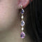Boucles d'oreilles Boucles d’oreilles pendantes en or rose, saphirs et diamants 58 Facettes 661D00026