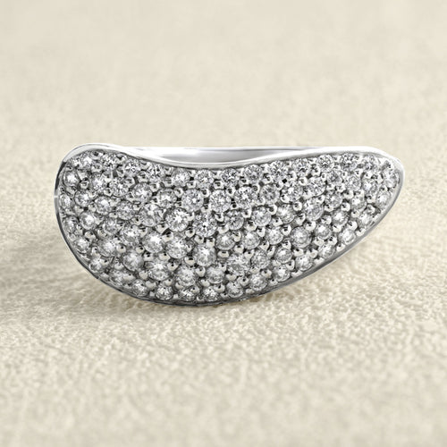 Bague 54 Bague de cocktail - Or gris 18 carats et diamants 58 Facettes 61E00276