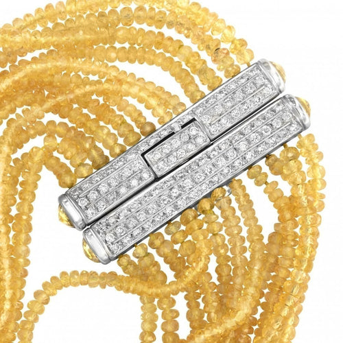 Collier Repossi - Collier en or blanc, saphirs jaunes et diamants 58 Facettes 63700104