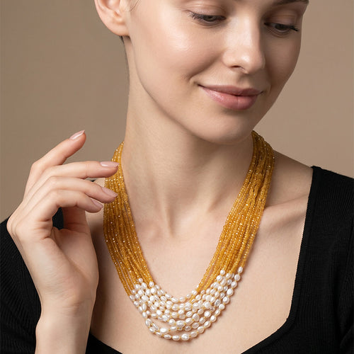 Collier Repossi - Collier en or blanc, saphirs jaunes et diamants 58 Facettes 63700104