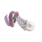 镶有粉红蓝宝石和珍珠的白金戒指