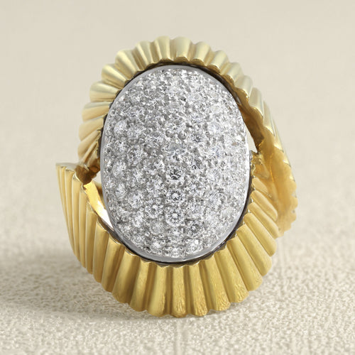 Bague 52 Bague - Solitaire en or jaune 18 carats et diamants 58 Facettes 61E00002