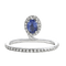 Bague 54 Bague en or blanc avec saphir bleu et diamants 58 Facettes 61100040