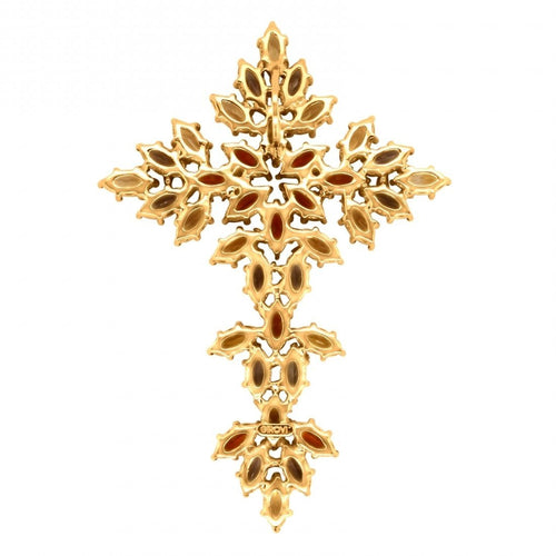 Pendentif Pendentif en or jaune, topaze, citrine et quartz 58 Facettes 64700125