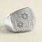 Bague 57 Bague en or gris 18 carats avec diamants blancs et bruns 58 Facettes 61E00366