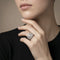 Bague 57 Bague en or gris 18 carats avec diamants blancs et bruns 58 Facettes 61E00366