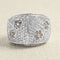 Bague 57 Bague en or gris 18 carats avec diamants blancs et bruns 58 Facettes 61E00366