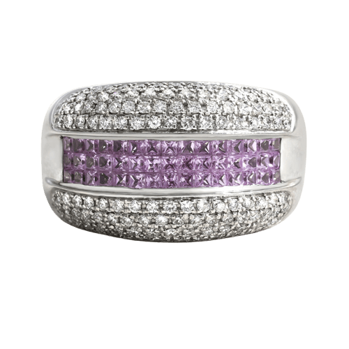Bague 53 Bague en or gris, saphirs et diamants 58 Facettes 61100002