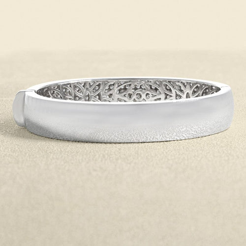 Bracelet 16 Waskoll - Bracelet jonc rigide en or gris 750 et diamants 58 Facettes 62800066