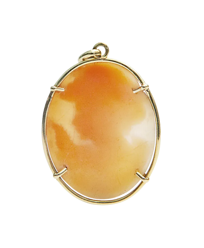 Pendentif Pendentif camée rose orangé en or jaune 18 carats 58 Facettes BO220414/GRANDCAMEEROSEORANGE