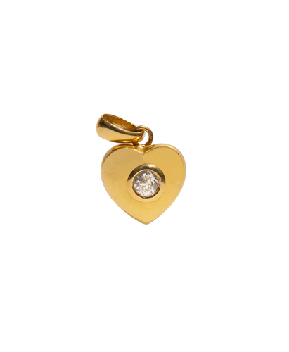 Pendentif Pendentif cœur en or jaune 18 carats et diamant 0,50 ct 58 Facettes BO220758/COEURDEDIAMANT050CARATS