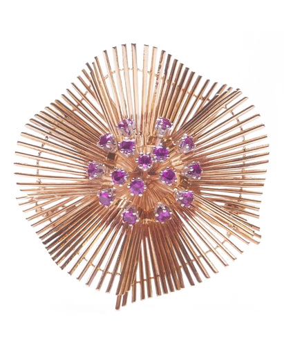Broche Ruby Wave - Broche en or jaune et rubis 58 Facettes BO210572/RUBYWAVE