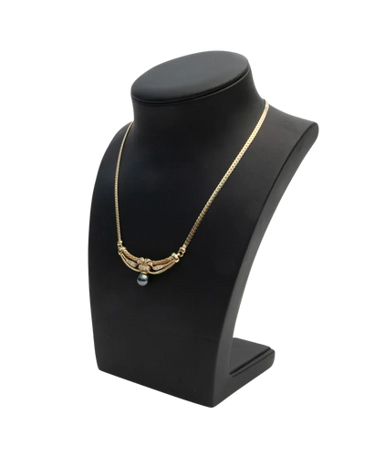 Collier Collier en or jaune, perle de Tahiti et diamants 58 Facettes BO220015/COLLIERDETAHITI