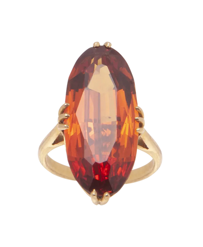 Bague 45 Ocre Marquise - Bague solitaire en or rose 18 carats citrine 58 Facettes BO200022/OCREMARQUISE